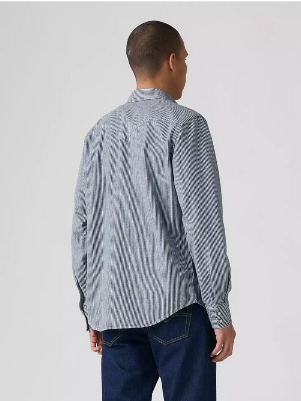 Levi's Classic Western Denim Shirt - M - Roadtrip Stripes - Medium Wash - NWOT - Picture 9 of 12